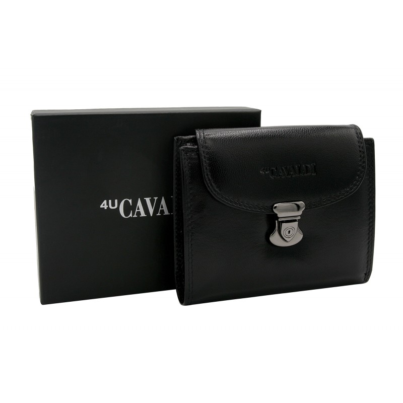 Жіночий шкіряний гаманець Cavaldi RD-19-GCL чорний